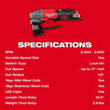 Milwaukee 2487-20 M12 FUEL 16 Gauge Scroll Shear Tool Only - 5