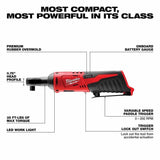 Milwaukee 2492-24 M12 12V Cordless 4-Tool Combo Kit with Screwdriver, Ratchet, Light and Inflator (Two 2.0Ah Batteries) - 4