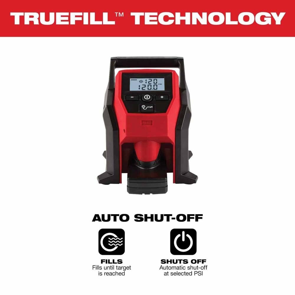 Milwaukee 2492-24 M12 12V Cordless 4-Tool Combo Kit with Screwdriver, Ratchet, Light and Inflator (Two 2.0Ah Batteries) - 7