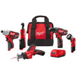 Milwaukee 2498-25Y M12 12-Volt Lithium-Ion Cordless Combo Kit (5-Tool) with (2) 1.5Ah Batteries, Charger and Tool Bag