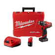 Milwaukee 2504-22 M12 FUEL 1/2" Hammer Drill Kit with Charger and Carrying Case (2 Batteries)