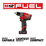 Milwaukee 2504-22 M12 FUEL 1/2" Hammer Drill Kit with Charger and Carrying Case (2 Batteries) - 3