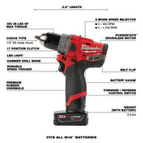 Milwaukee 2504-22 M12 FUEL 1/2" Hammer Drill Kit with Charger and Carrying Case (2 Batteries) - 8