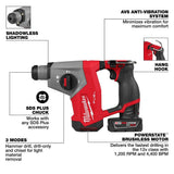Milwaukee 2508-21XC M12 FUEL 5/8" SDS Plus Rotary Hammer Kit - 3