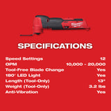 Milwaukee 2526-21XC M12 FUEL™ Oscillating Multi-Tool Kit - 9