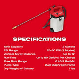 Milwaukee 2528-21G2 M12 2 Gallon Handheld Sprayer Kit - 6