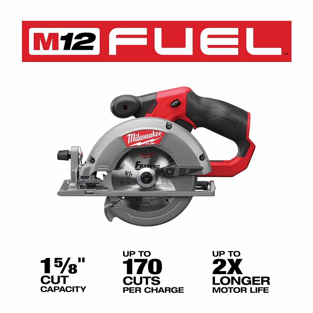 Milwaukee 2530-20 M12 FUEL 5-3/8" Circular Saw-Tool Only - 3