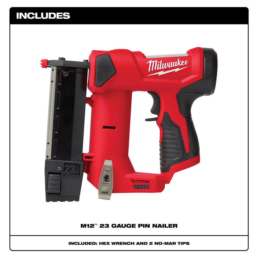 Milwaukee 2540-20 M12™ 23 Gauge Pin Nailer - 3