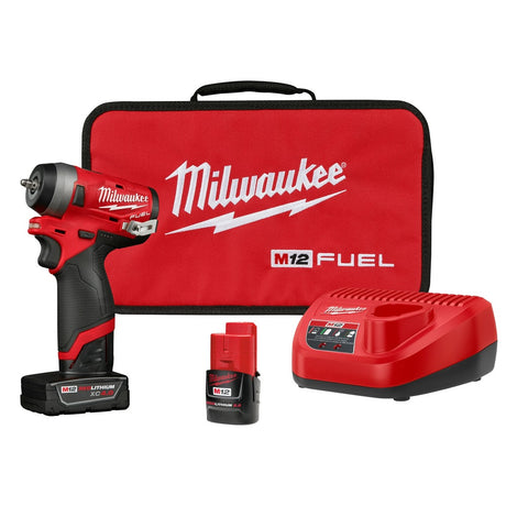 Milwaukee 2552-22 M12 FUEL Stubby 1/4" Impact Wrench Kit