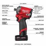 Milwaukee 2555P-22 M12 FUEL Stubby 1/2" Pin Impact Wrench Kit - 5