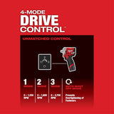 Milwaukee 2555P-22 M12 FUEL Stubby 1/2" Pin Impact Wrench Kit - 8