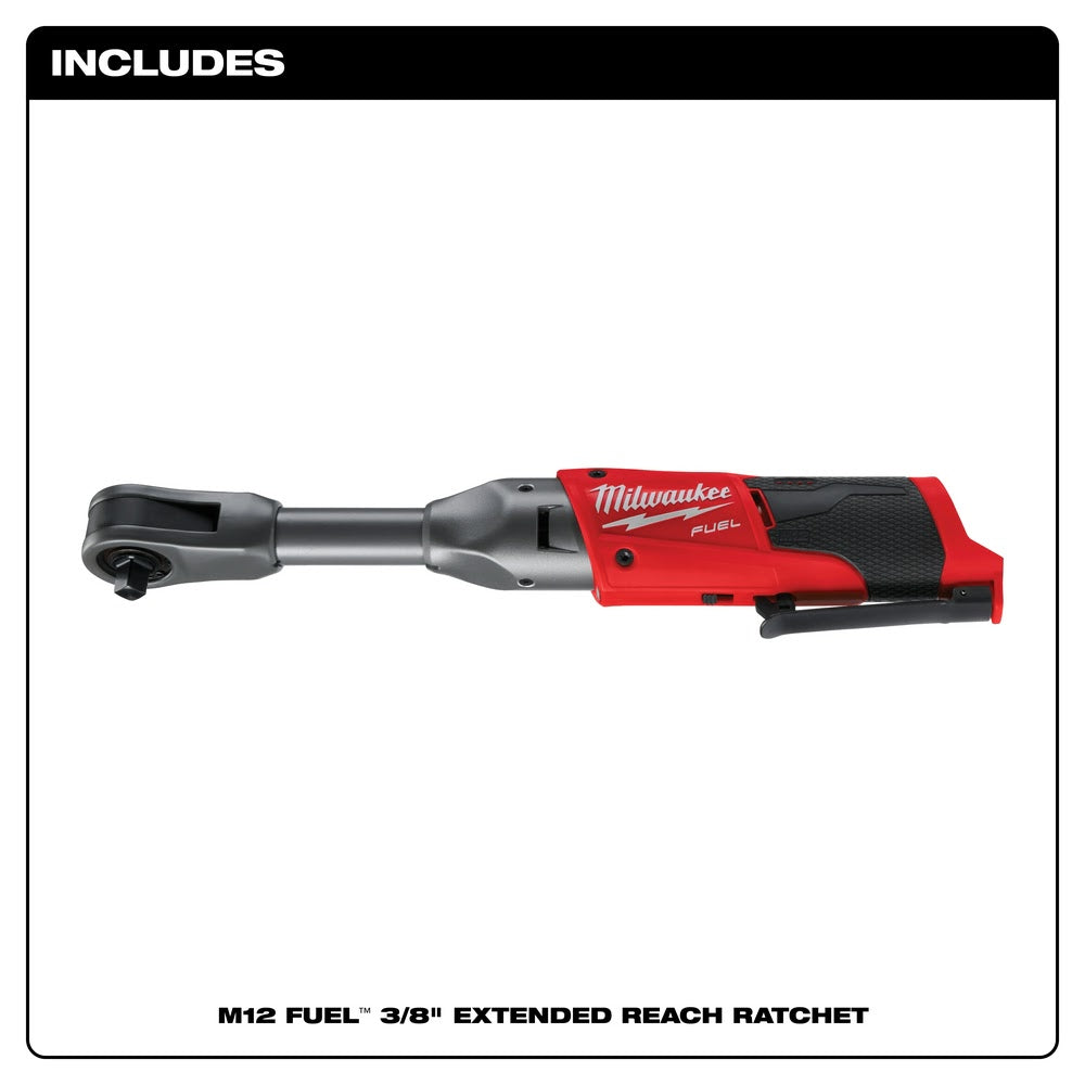 Milwaukee 2560-20 M12 FUEL 3/8" Extended Reach Ratchet Bare Tool - 2