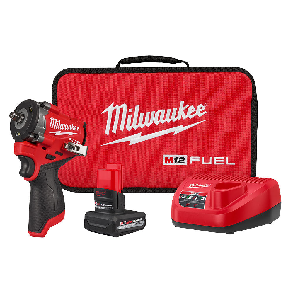 Milwaukee 2562-21 M12 FUEL Stubby 3/8" Impact Wrench Kit