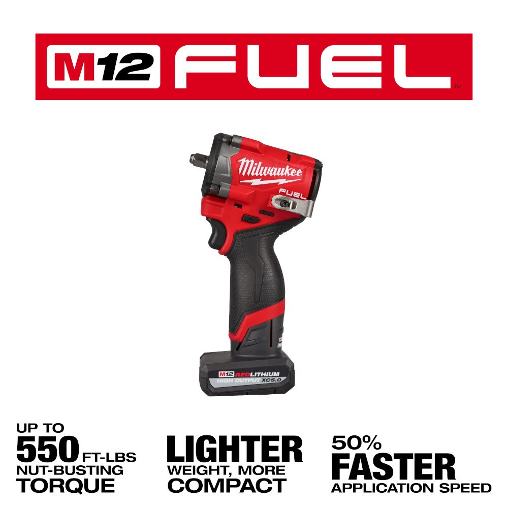 Milwaukee 2562-22 M12 FUEL  Stubby 3/8" Impact Wrench Kit - 3