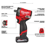 Milwaukee 2563-22 M12 FUEL Stubby 1/2" Impact Wrench Kit - 4