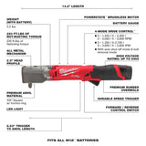 Milwaukee 2564-22 M12 FUEL  3/8" Right Angle Impact Wrench Kit - 8