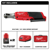 Milwaukee 2566-22 M12 FUEL™ 1/4" High Speed Ratchet (Kit) - 2