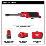 Milwaukee 2569-21 M12 FUEL 3/8" Extended Reach High Speed Ratchet Kit - 3