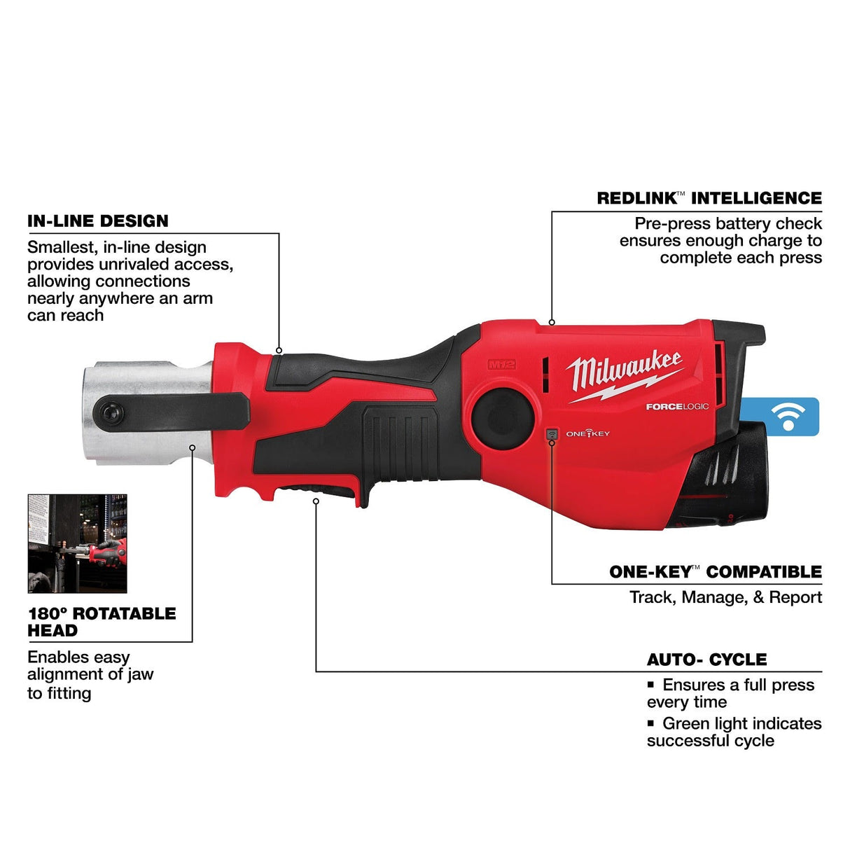 Milwaukee 2573-20 M12 FORCE LOGIC Press Tool Kit with ONE-KEY (Bare Tool) - 5