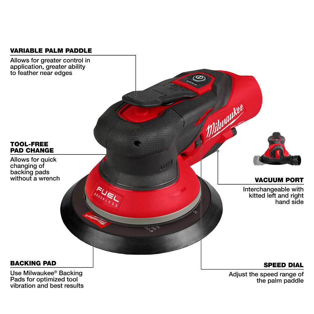 Milwaukee 2584-20 M12 FUEL 6" Random Orbital Sander (3/32") - 4