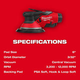 Milwaukee 2584-22CX M12 FUEL 6" Random Orbital Sander Kit (3/32") - 5