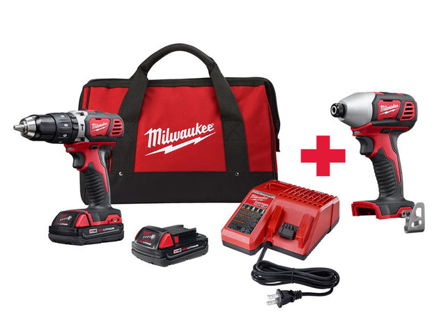 Milwaukee 2607-22CTP M18™ Compact 1/2 in. Hammer Drill/Driver Kit with 1/4 in. Impact Promo