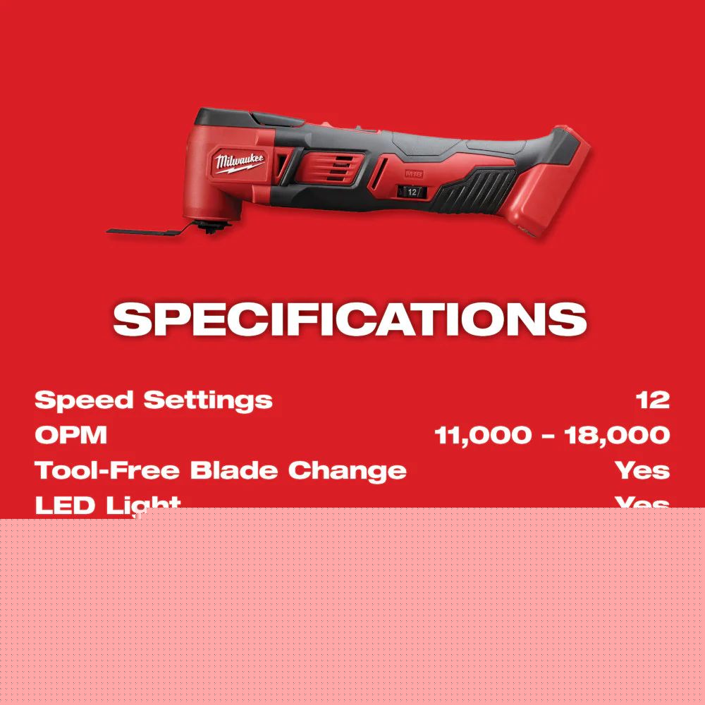 Milwaukee 2626-21C M18 18V Cordless Lithium-Ion Multi-Tool Kit - 3