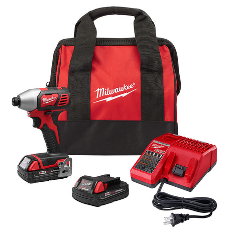 Milwaukee 2656-22CT M18 Cordless 1/4" Hex Impact Driver Tool Kit