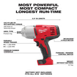 Milwaukee 2663-20 M18 1/2" High Torque Impact Wrench with Friction Ring (Bare Tool) - 3