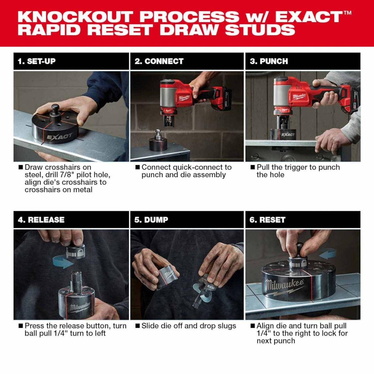 Milwaukee 2676-04 M18 FORCE LOGIC 10 Ton Knockout Tool 1/2" to 4" - 5