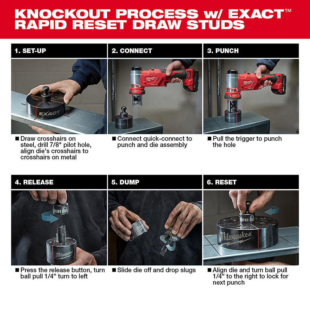 Milwaukee 2677-21 M18 FORCE LOGIC 6T Knockout Tool 1/2" - 2" Kit - 7