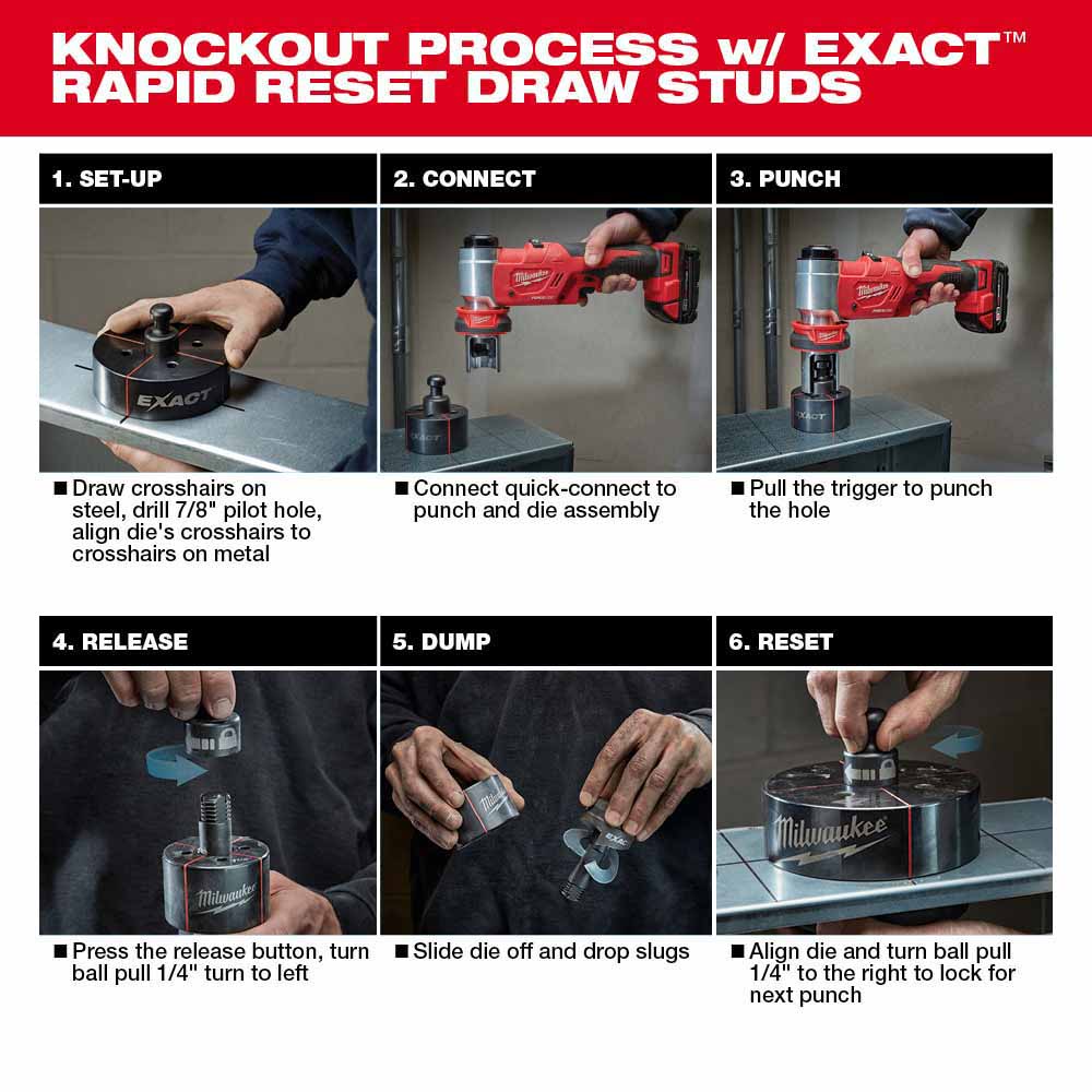 Milwaukee 2677-23 M18 FORCELOGIC 6T Knockout Tool 1/2" - 4" Kit - 13