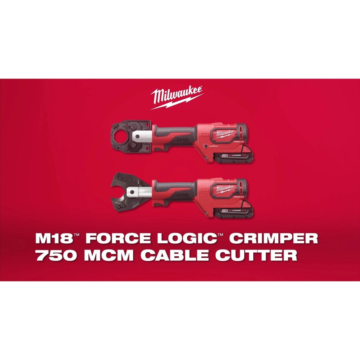Milwaukee 2679-750AL M18 FORCE LOGIC 600 MCM Aluminum Crimper with 750 MCM Expanded Jaw Kit (Dies and Case) - 7