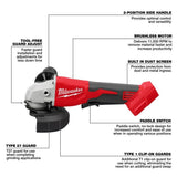 Milwaukee 2686-20 M18 Brushless 4-1/2" / 5" Cut-Off Grinder, Paddle Switch - 3