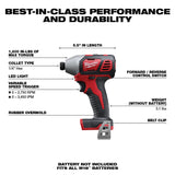 Milwaukee 2695-24 M18 Cordless Combo Compact Hammer Drill/Hackzall/1/4 Hex Impact Driver/Work Light/Charger/2 Battery - 5