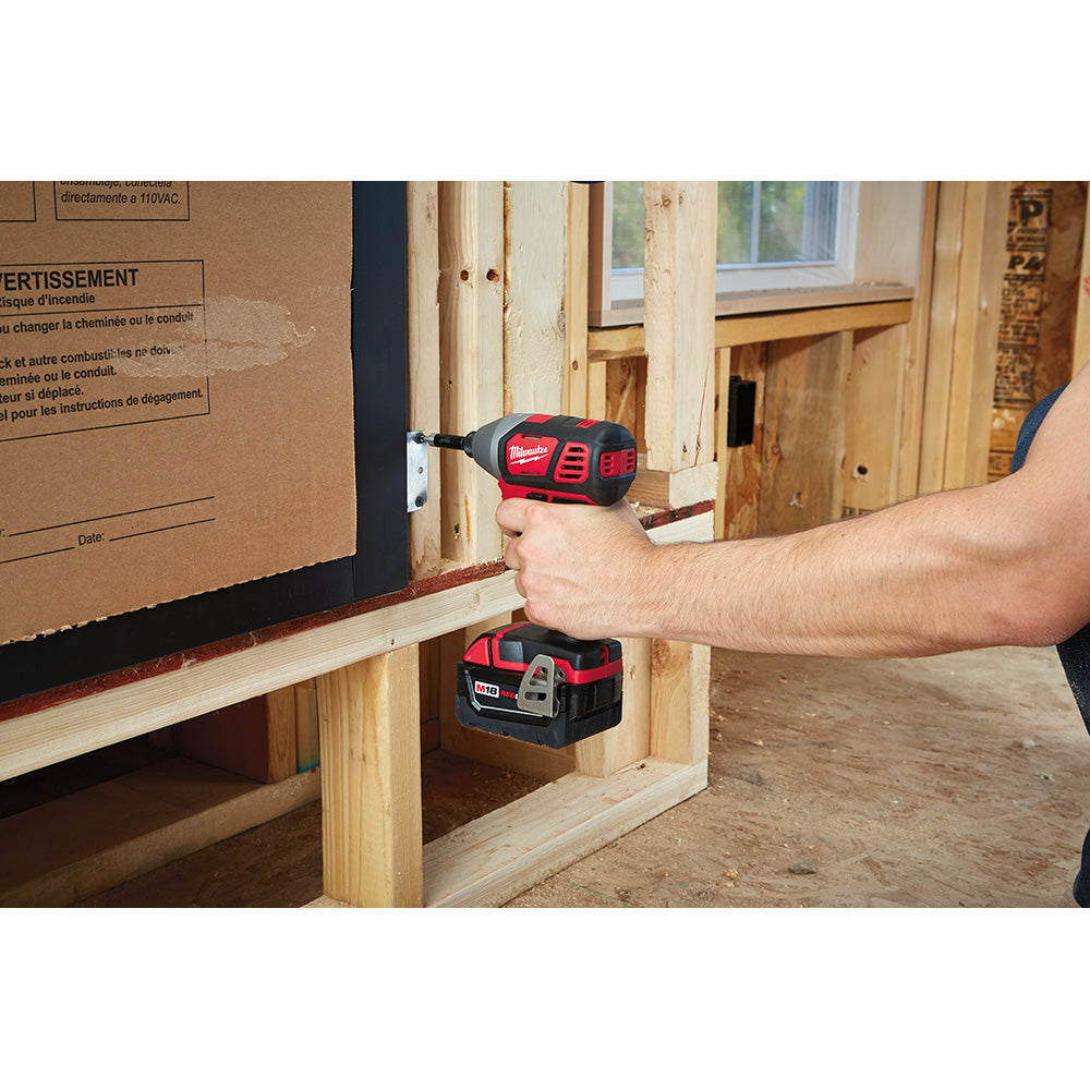 Milwaukee 2695-24 M18 Cordless Combo Compact Hammer Drill/Hackzall/1/4 Hex Impact Driver/Work Light/Charger/2 Battery - 8