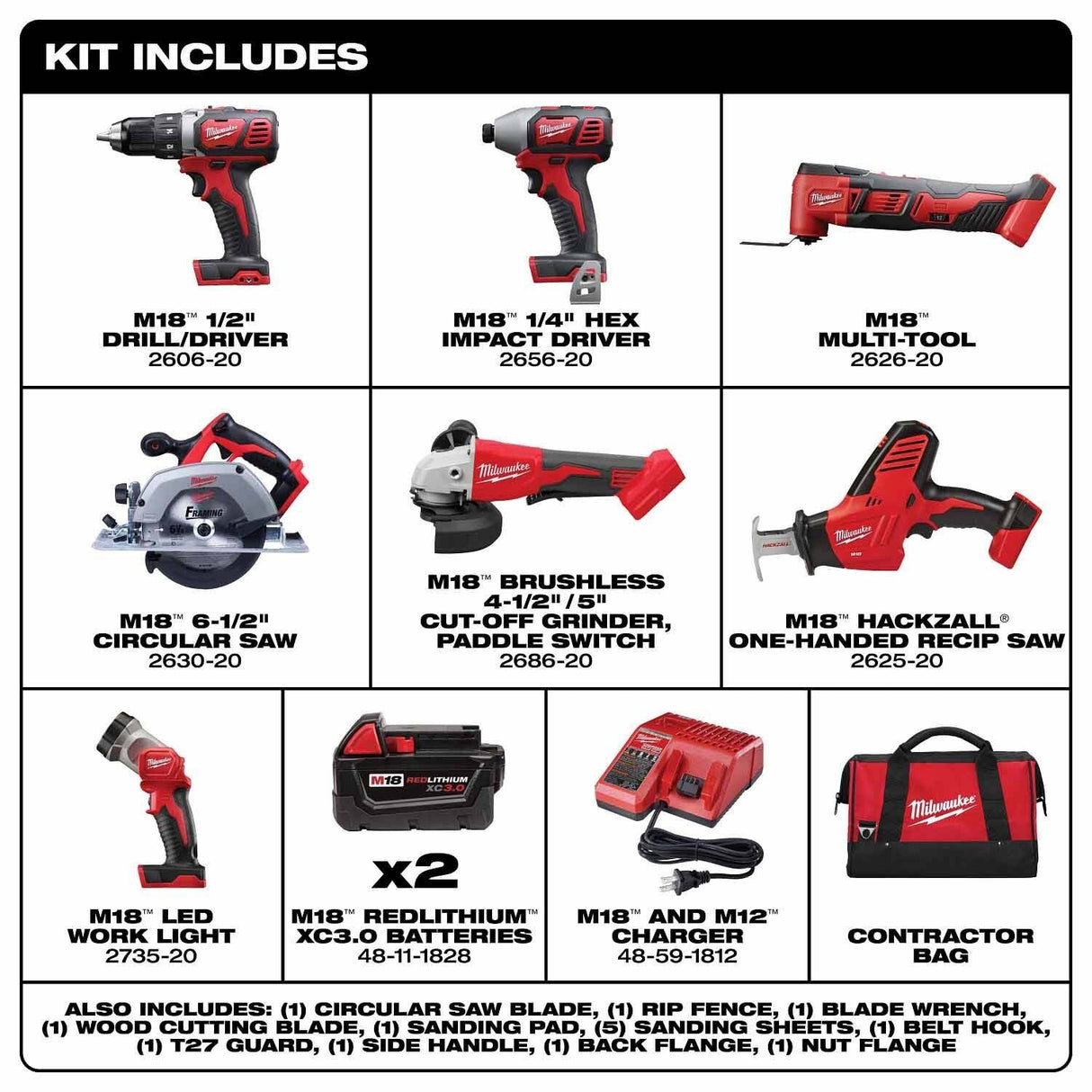 Milwaukee 2695-27SH M18 7-Tool Combo Kit - 2