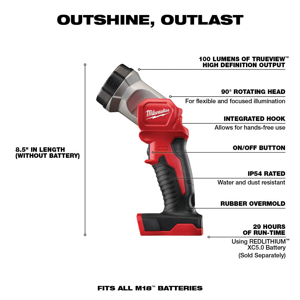 Milwaukee 2696-24 M18 Cordless Combo Compact Hammer Drill/Sawzall/1/4 Hex Impact Driver/Work Light/Charger/2 Battery - 12