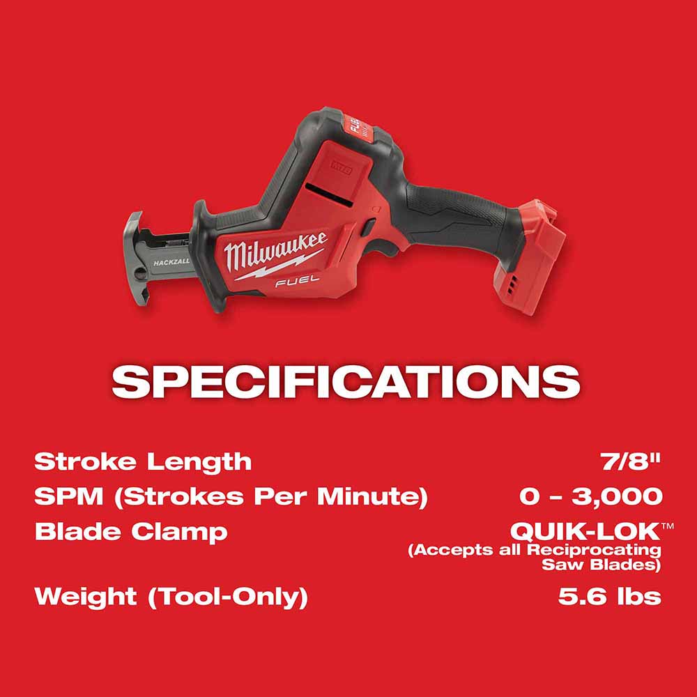 Milwaukee 2719-20 M18 FUEL Hackzall Bare Tool - 7