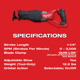 Milwaukee 2722-21HD M18 FUEL Super Sawzall Kit - 8