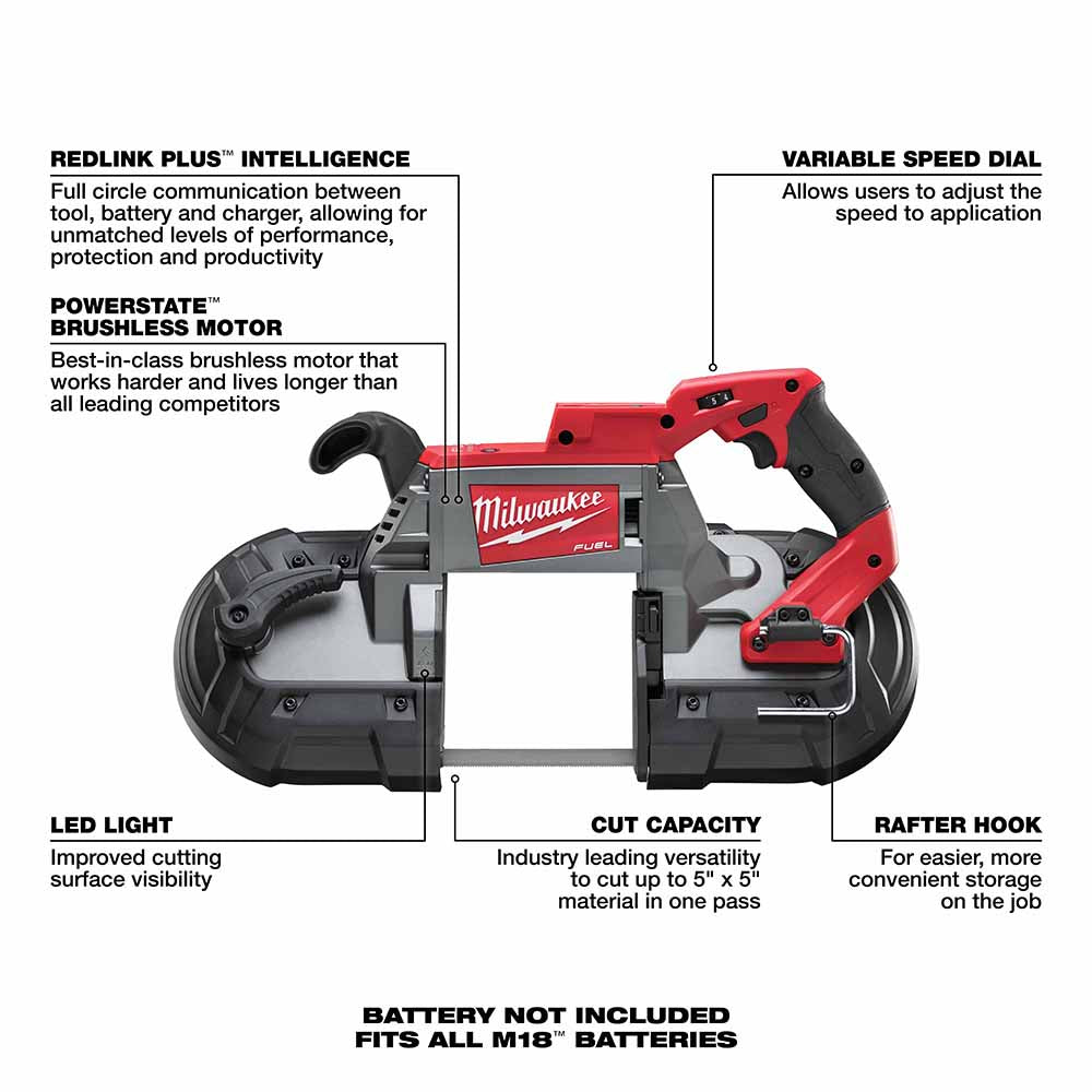 Milwaukee 2729-20 M18 FUEL Deep Cut Band Saw Bare - 12