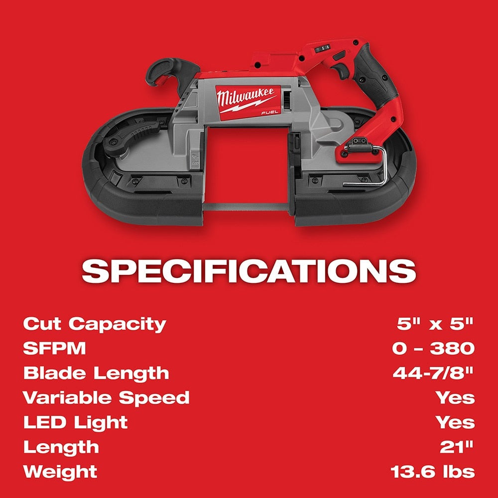 Milwaukee 2729S-20 M18 FUEL Deep Cut Dual-Trigger Band Saw Tool Only - 8