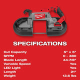 Milwaukee 2729S-20 M18 FUEL Deep Cut Dual-Trigger Band Saw Tool Only - 8