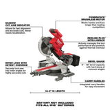 Milwaukee 2734-80 M18 FUEL Dual Bevel Sliding Compound Miter Saw Bare Tool (Reconditioned) - 7