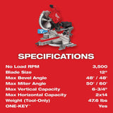 Milwaukee 2739-20 M18 FUEL 12" Dual Bevel Sliding Compound Miter Saw - Bare Tool - 7