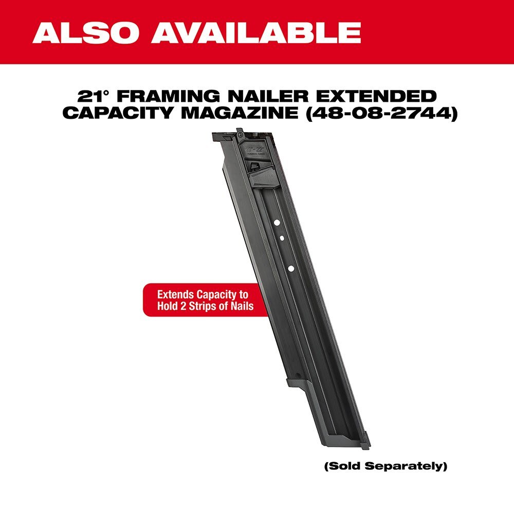 Milwaukee  2744-21 M18 FUEL™ 21 Degree Framing Nailer Kit - 10