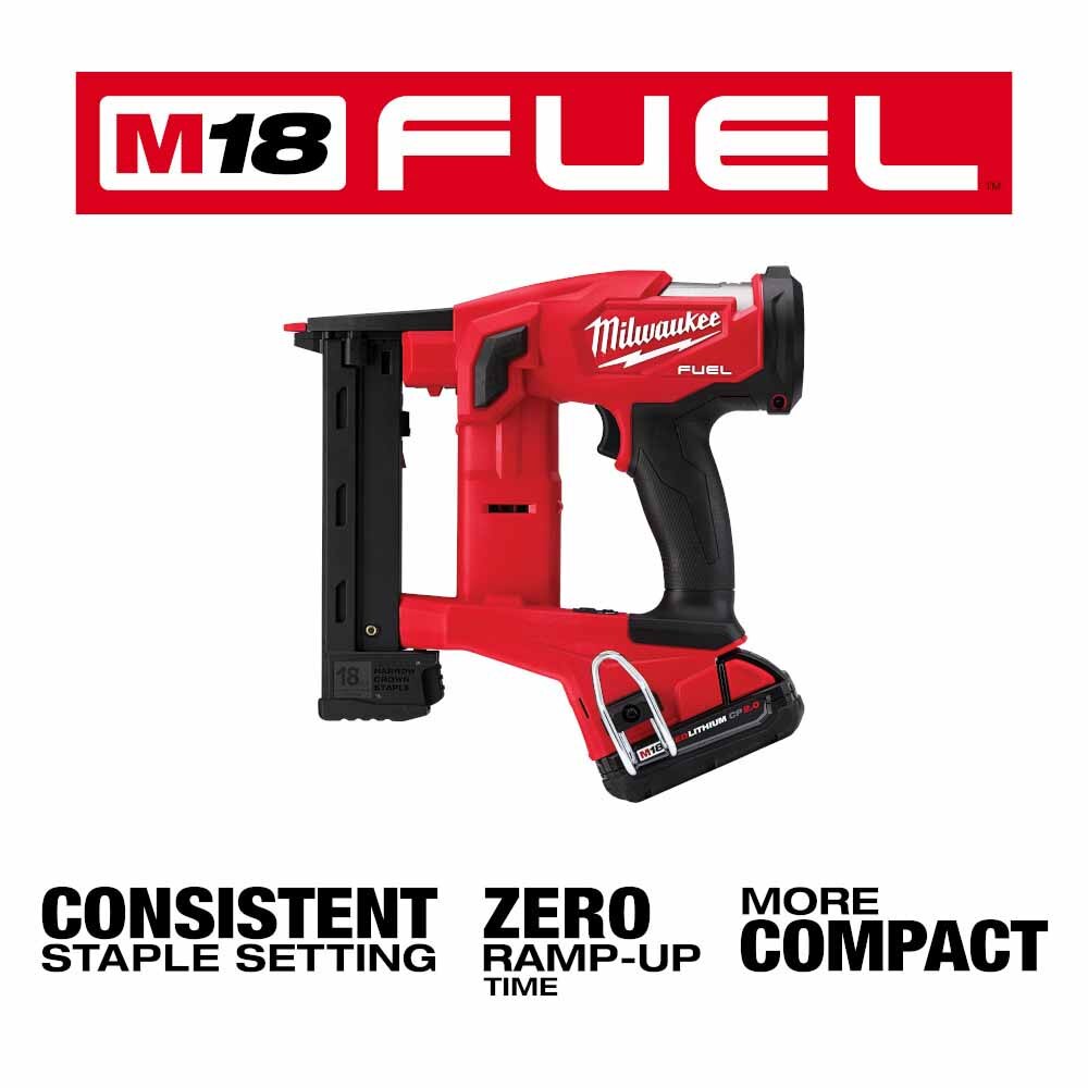 Milwaukee 2749-21CT M18 FUEL 18GA 1/4" NARROW CROWN STAPLER- 1 Battery CP2.0 Kit - 3
