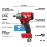 Milwaukee 2759-80 M18 FUEL 1/2" Compact Impact Wrench with Pin Detent with ONE-KEY Bare Tool (Reconditioned) - 4