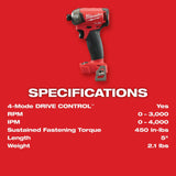 Milwaukee 2760-20 M18 FUEL SURGE 1/4" Hex Hydraulic Driver Bare Tool - 8