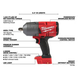 Milwaukee 2767-20 M18 FUEL 1/2" High Torque Impact Wrench w/ Friction Ring - 8
